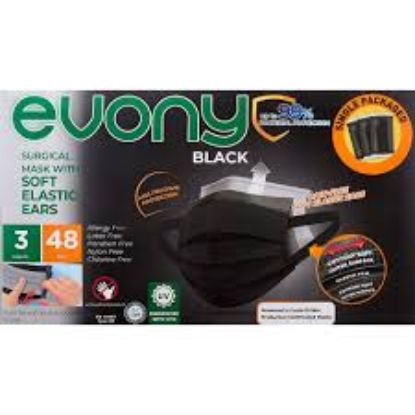 EVONY FACE MASK 48 PCS اسود بدعامه