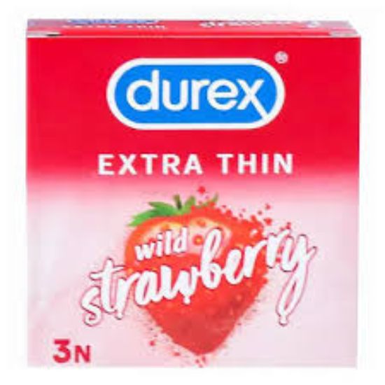 DUREX EXTRA THIN WILD STRAWBERRY 3PCS