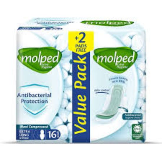 MOLPED MAXI EXTRA LONG ANTI BACTERIAL 16+2