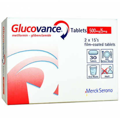 GLUCOVANCE 500 MG/5 MG TAB 50 LE