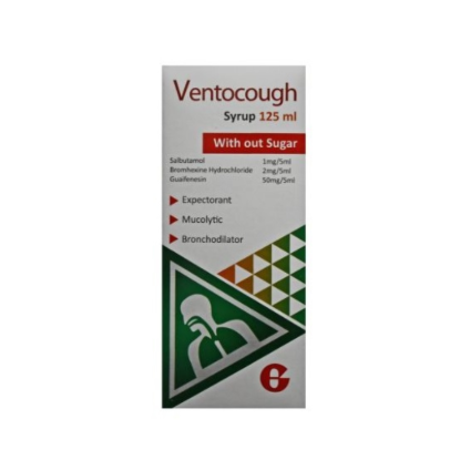 VENTOCOUGH SYRUP WITH OUT SUGAR 125 ML 25 LE