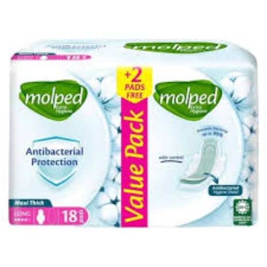MOLPED MAXI ANTI BACTERIAL PROTECTION LONG 16+2 Pads