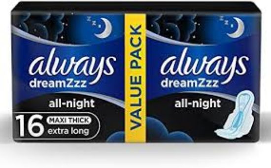 ALWAYS MAXI NIGHT DREAM EXTRA LONG 16 اسود في ازرق