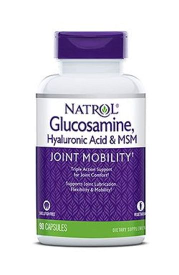 NATROL DIETARY SUPPLEMENTS GLUCOSAMINE, HYALURONIC ACID & MSM CAPSULE 90 TAB