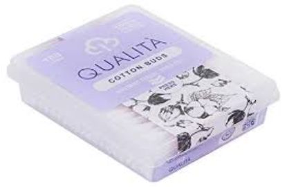 QUALITA COTTON BUDS ANTIBACTERIAL 100 PCS قطن اذن مربع