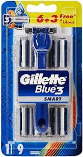 GILLETTE BLUE 3 SMART ماكينه 9شفرات +4 هديه