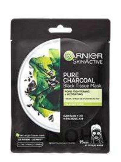 GARNIER SKIN ACTIVE PURE CHARCOAL TISSUE MASK 28G بالفحم