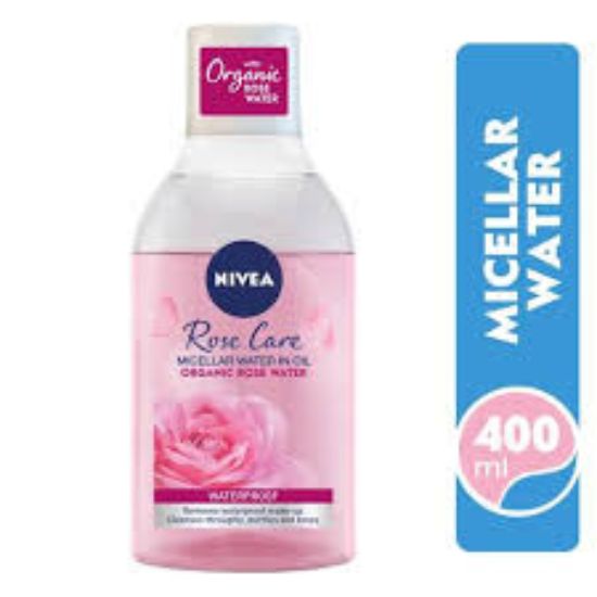 NIVEA FACE MICELLAR WATER MAKEUP REMOVER, ROSE CARE BIPHASE WITH ORGANIC ROSE WATER, 400ML