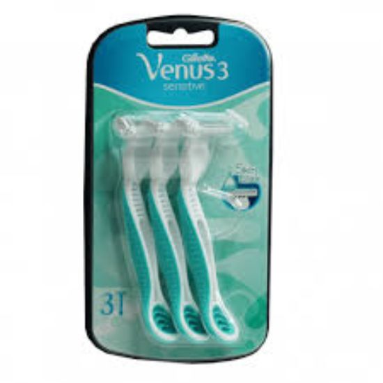 GILLETTE VENUS SENSITIVE 3ماكينات على كارت اخضر