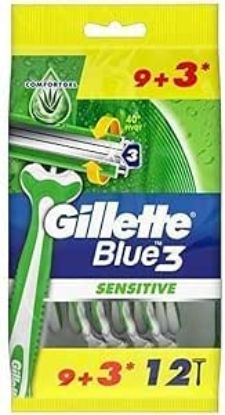 GILLETTE BLUE 3 SENSITIVE 9+3 ماكينه جيليت بلو ثرى