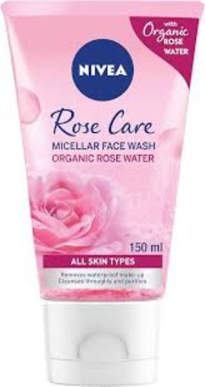NIVEA FACE WASH MICELLAR, ROSE CARE WITH ORGANIC ROSE, ALL SKIN TYPES, 150ML