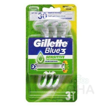 GILLETTE BLUE 3 SENSITIVE 3 ماكينات على كارت