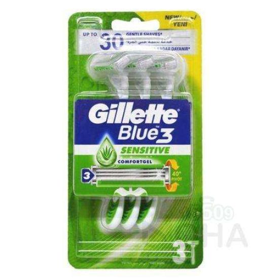 GILLETTE BLUE 3 SENSITIVE 3 ماكينات على كارت