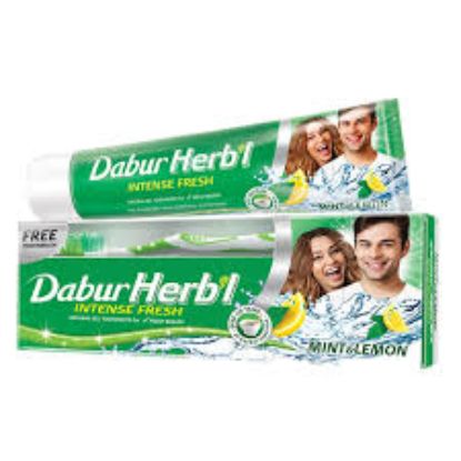 DABUR HERBAL TOOTHPASTE 150G  ليمون ونعناع+فرشاة