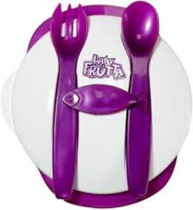 LA FRUTTA 22462 طقم طبق اطفال + شوكةوملعقه