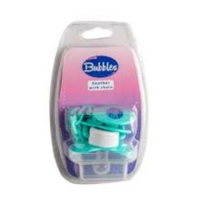 BUBBLES BEVELED SOOTHER WITH CHAINسكاته مشطوفه بالسلسله