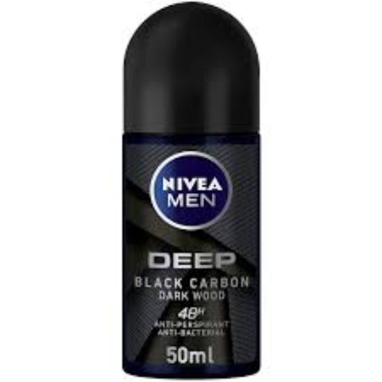 NIVEA MEN DEEP BLACK CARBON DARK WOOD 50ML ROLL ON(خصم %15)