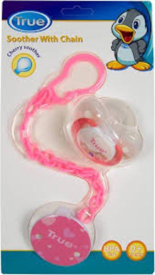 True Silicone Soother 0+ (2022010) سكاته بغطاء وسلسله