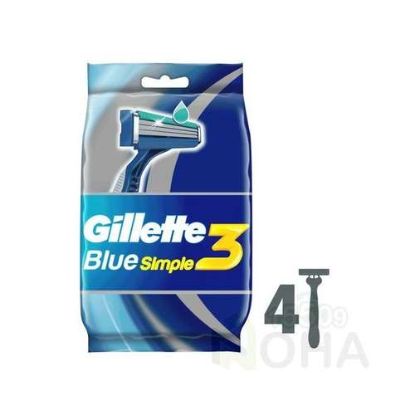 GILLETTE BLUE 3 SIMPLE ماكينه 4 قطع