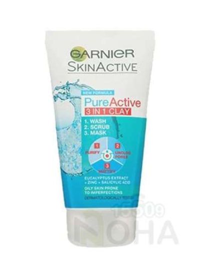 GARNIER PURE ACTIVE 50ML 3X1 قناع غسول مقشر