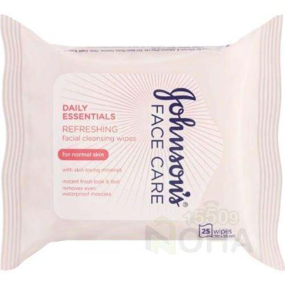 JOHNSON DAILY ESSENTIALS MAKE UP REMOVER 25 WIPES