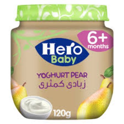 HERO BABY 125ML +6 كمثرى وزبادى برطمان
