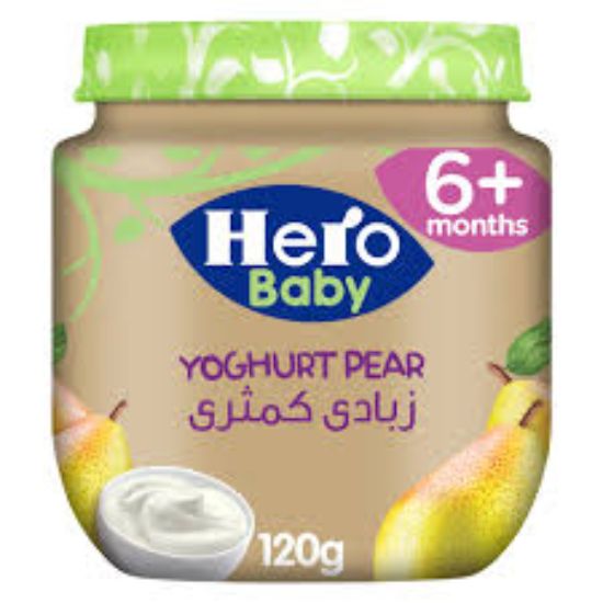 HERO BABY 125ML +6 كمثرى وزبادى برطمان