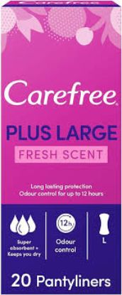 CAREFREE PLUS LARGE UNSCENTED 20 PCS بلا عطر
