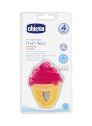 CHICCO FRESH RELAX عضاضه سيليكون ايس كريم+4