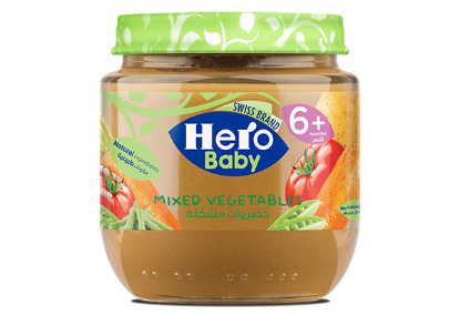 HERO BABY +6 JAR OF MIXED VEGETABLES 120 G خضروات مشكلة