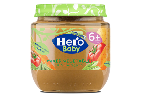 HERO BABY +6 JAR OF MIXED VEGETABLES 120 G خضروات مشكلة