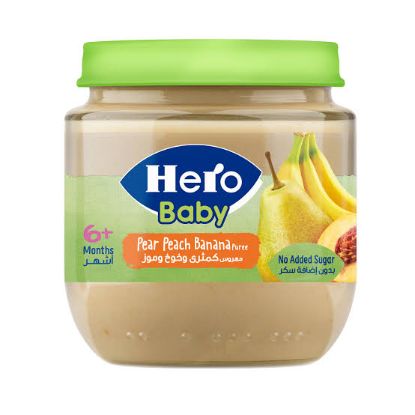 HERO BABY 125 ML+6 كمثري وخوخ و موز