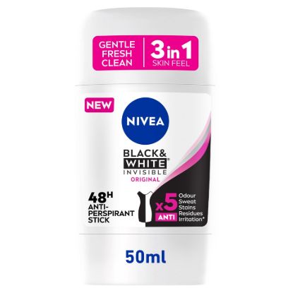 NIVEA STICK FOR WOMEN INVISIBLE BLACK 3IN1 50ML