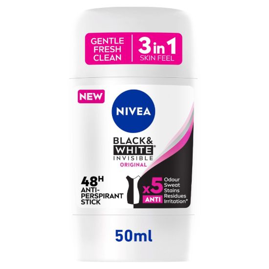 NIVEA STICK FOR WOMEN INVISIBLE BLACK 3IN1 50ML