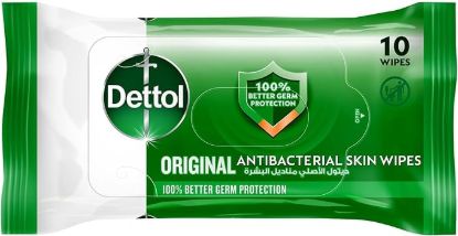 DETTOL ORIGINAL ANTIBACTERIAL SKIN WIPES 10 COUNT , OFFER