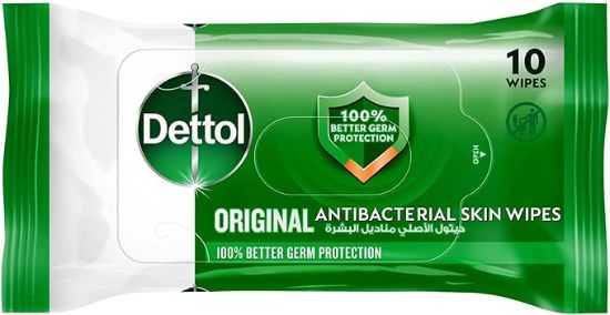 DETTOL ORIGINAL ANTIBACTERIAL SKIN WIPES 10 COUNT , OFFER