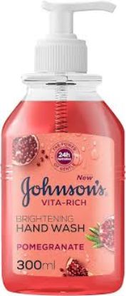 JOHNSON’S VITA-RICH, BRIGHTENING HAND WASH, POMEGRANATE, 300ML