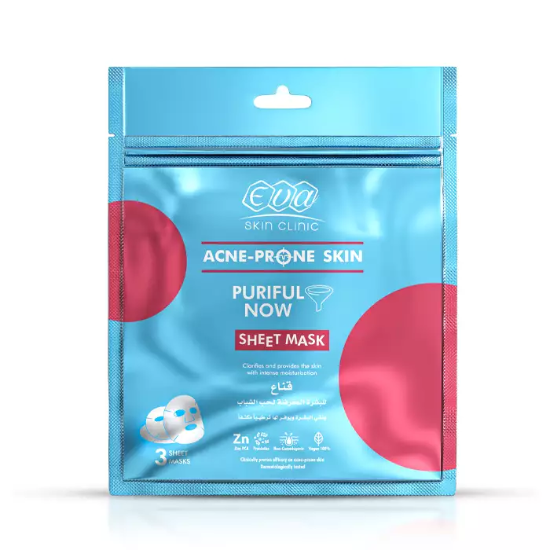 EVA SKIN CLINIC ACNE-PRONE SKIN SHEET MASK, 3 SHEETMASKS