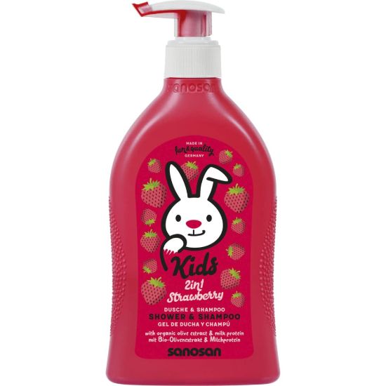 SANOSAN 2-IN-1 SHOWER & SHAMPOO STRAWBERRY FOR CHILDREN & BABY, 400 ML