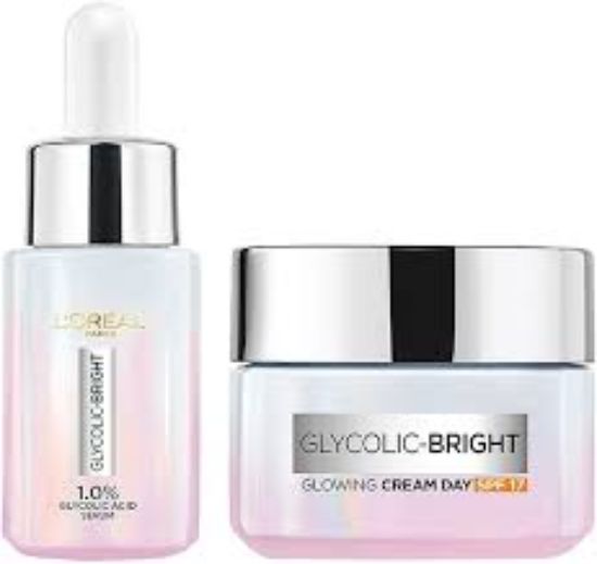 LOREAL GLYCOLIC-BRIGHT SERUM 30ML+CREAM DAY SPF17