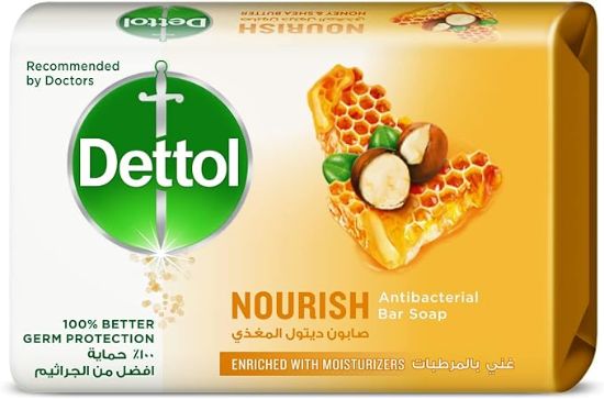 DETTOL NOURISH ANTI-BACTERIAL BATHING SOAP , HONEY & SHEA BUTTER FRAGRANCE, 115 GM
