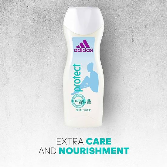 ADIDAS SHOWER GEL FOR WOMEN PROTECT COTTON MILK FOR DRY SKIN 250ML