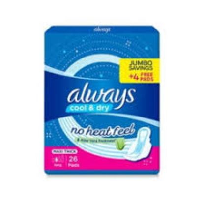 ALWAYS MAXI LONG PLUS ALOE VERA 26 PADS + 4 FREE