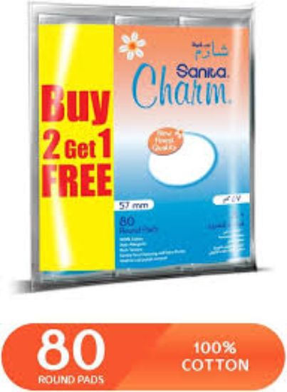SANITA CHARM قطن مزيل مكياج دوار 80 2+1