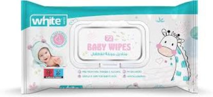 WHITE BABY WIPES 72 PCS