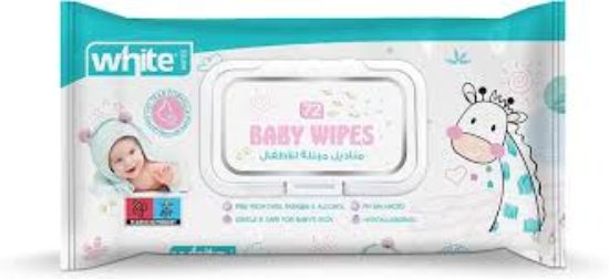 WHITE BABY WIPES 72 PCS