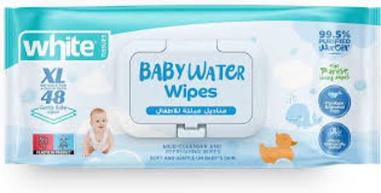 WHITE WATER BABY WIPES XL - 48 PCS