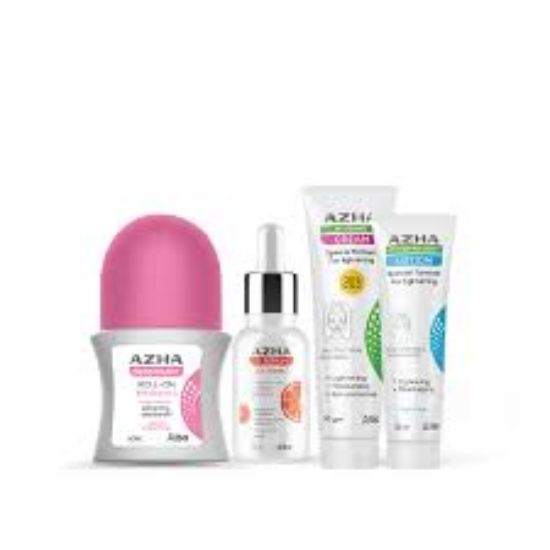 AZHA ROLL ON VITAMIN C & BODY LOTION 25ML & VITAMIN C SERUM 30ML & WHITENING CREAM 30ML