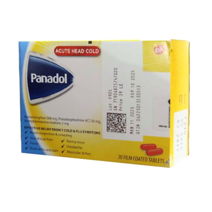 PANADOL ACUTE HEAD COLD 20 TAB 62 LE