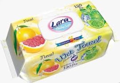 LARA SOFT WIPES 120 PCS لمون